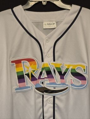 Match-Up White Performance Mesh Jersey with Rainbow Logo